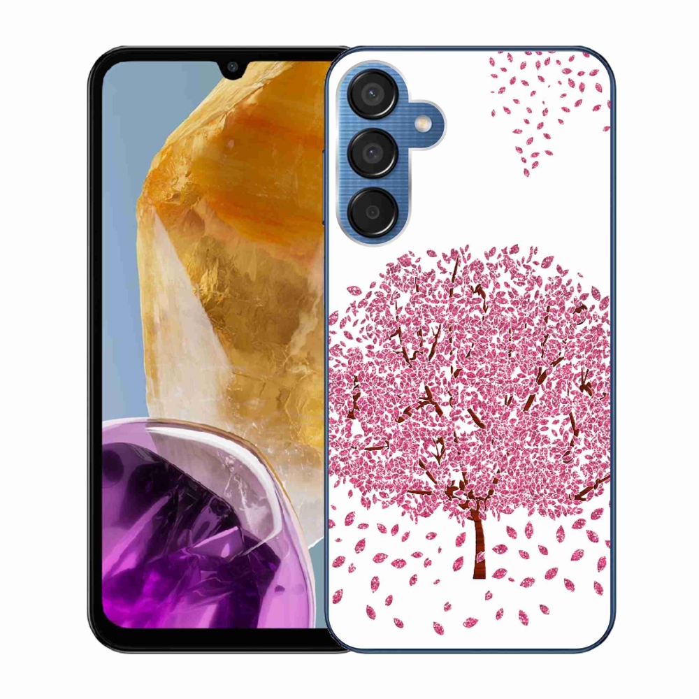 Zselés borítás mmCase Samsung Galaxy M15 5G - rajzfilmfa levelekkel