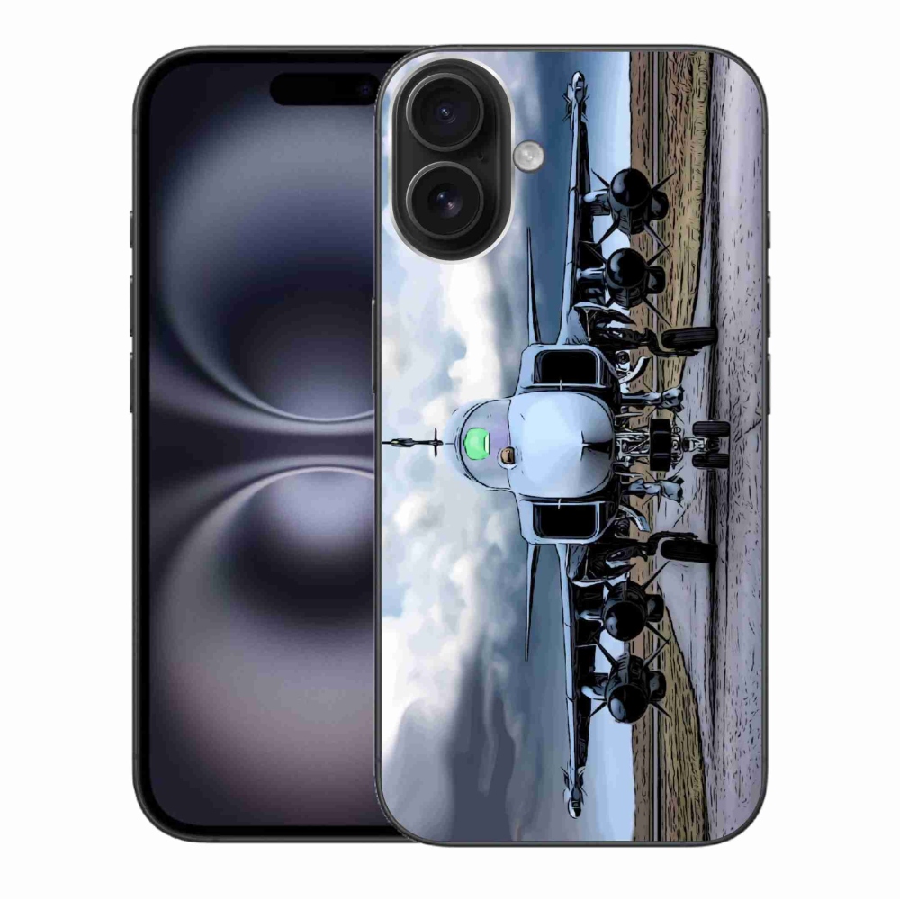 Zselés borítás mmCase iPhone 16 Plus készülékhez - katonai repülőgépek