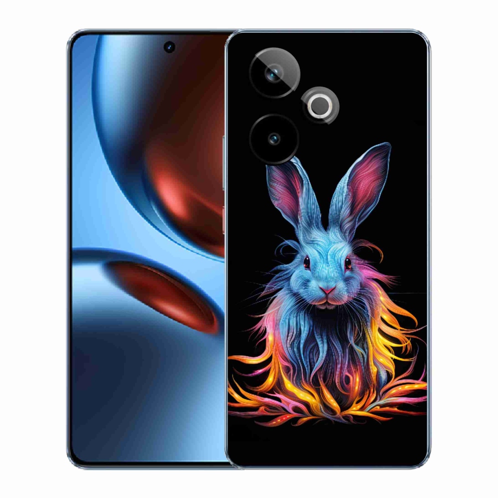 Rugalmas zselés tok mmCase képpel a Realme GT 7 5G/GT 7T 5G számára - absztrakt nyuszi