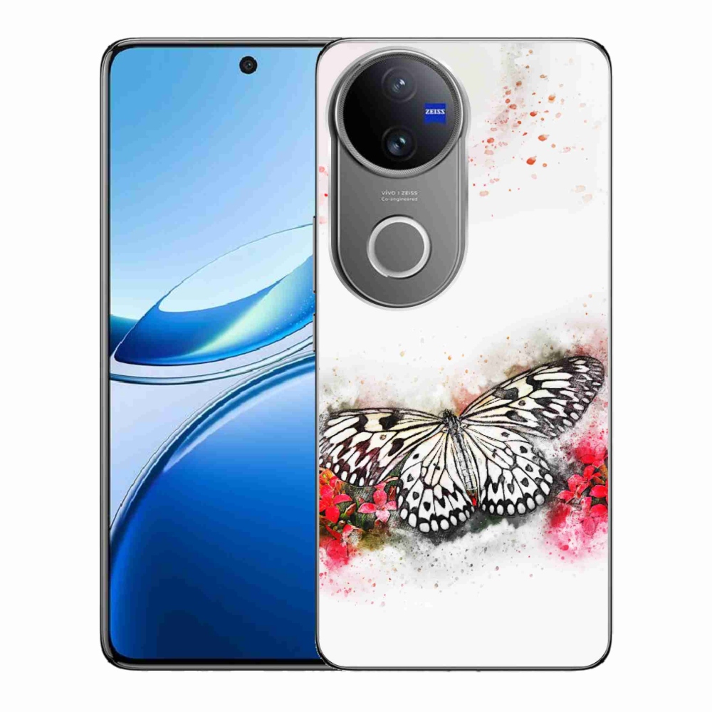 Gél borítás mmCase a Vivo V50 5G-n - fekete-fehér pillangó