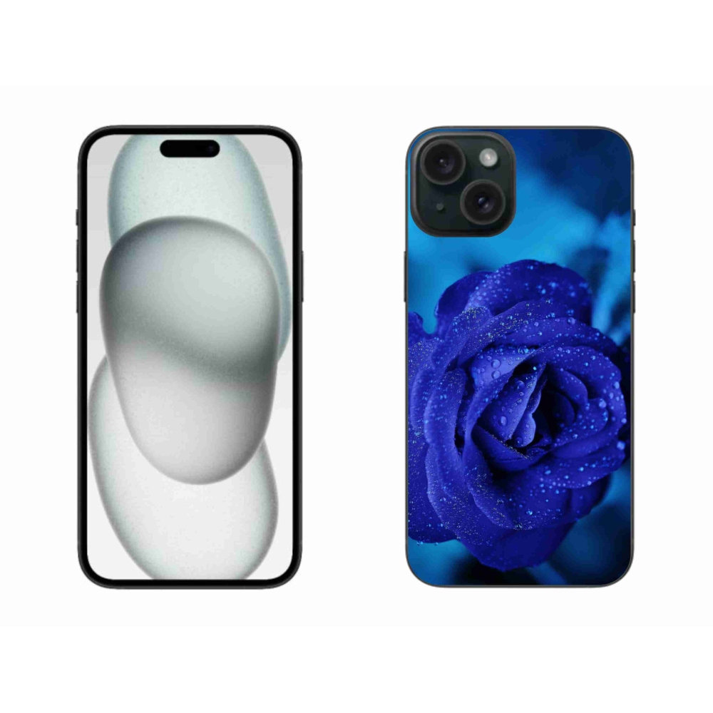 Gél tok mmCase iPhone 15 Plus készülékhez - kék rózsa