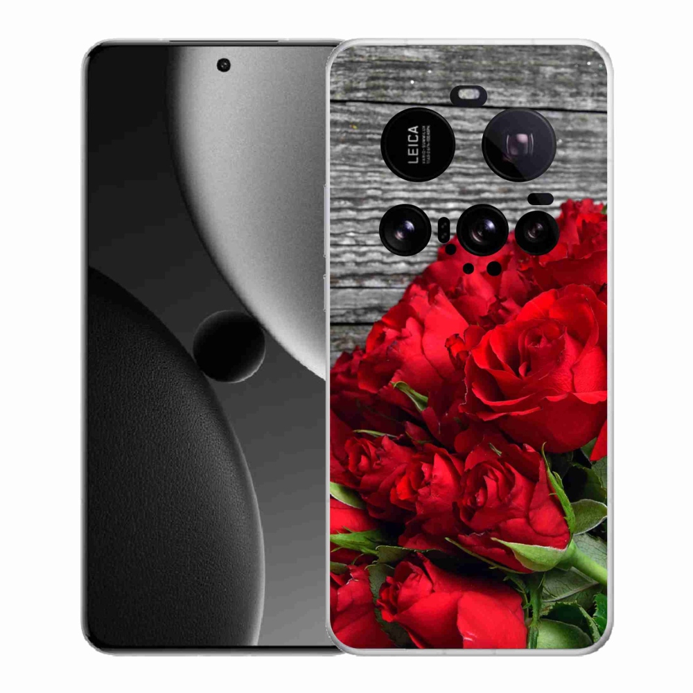 Gél borítás mmCase a Xiaomi 15 Ultra számára - piros rózsa