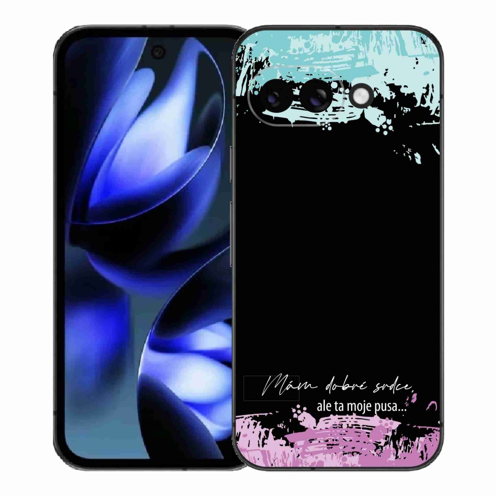 Gél borító mmCase a Google Pixel 9a számára - vicces szöveg 3 fekete háttérrel