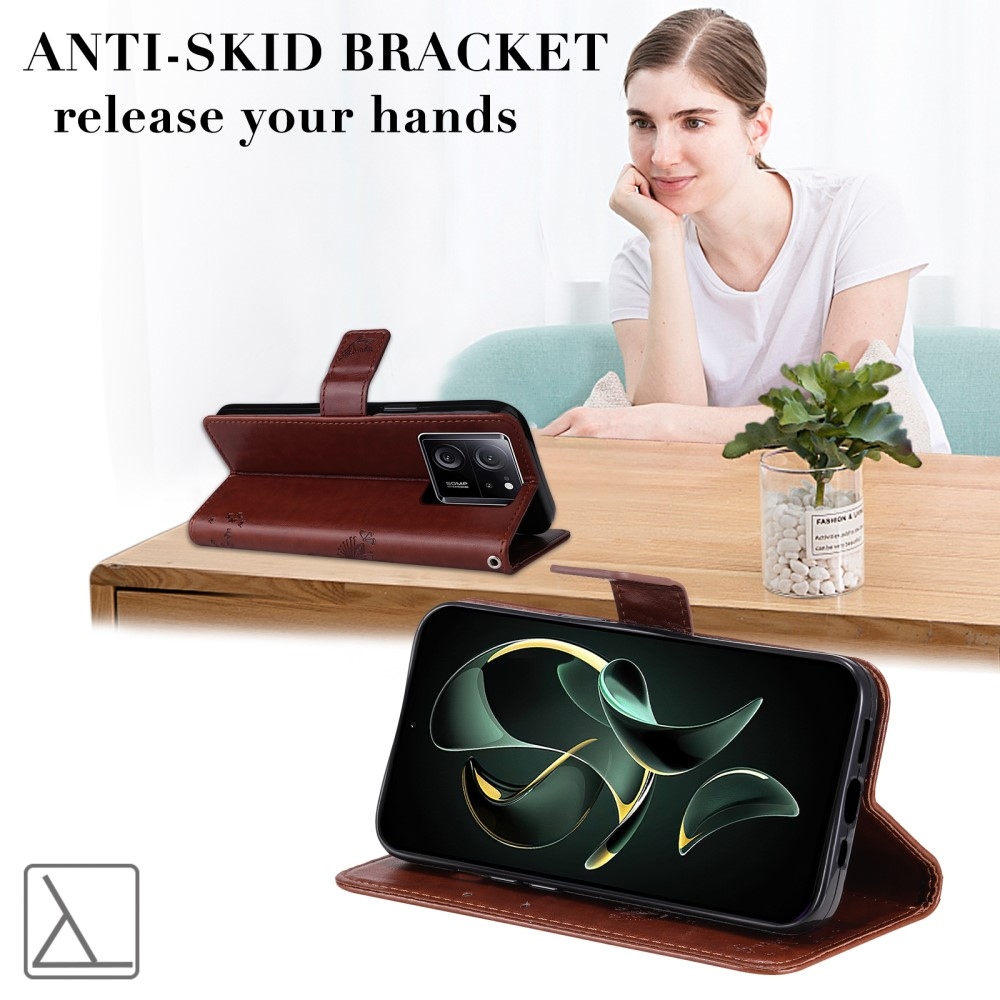 Fa könyvtáska Xiaomi 13T/13T Pro készülékhez - barna