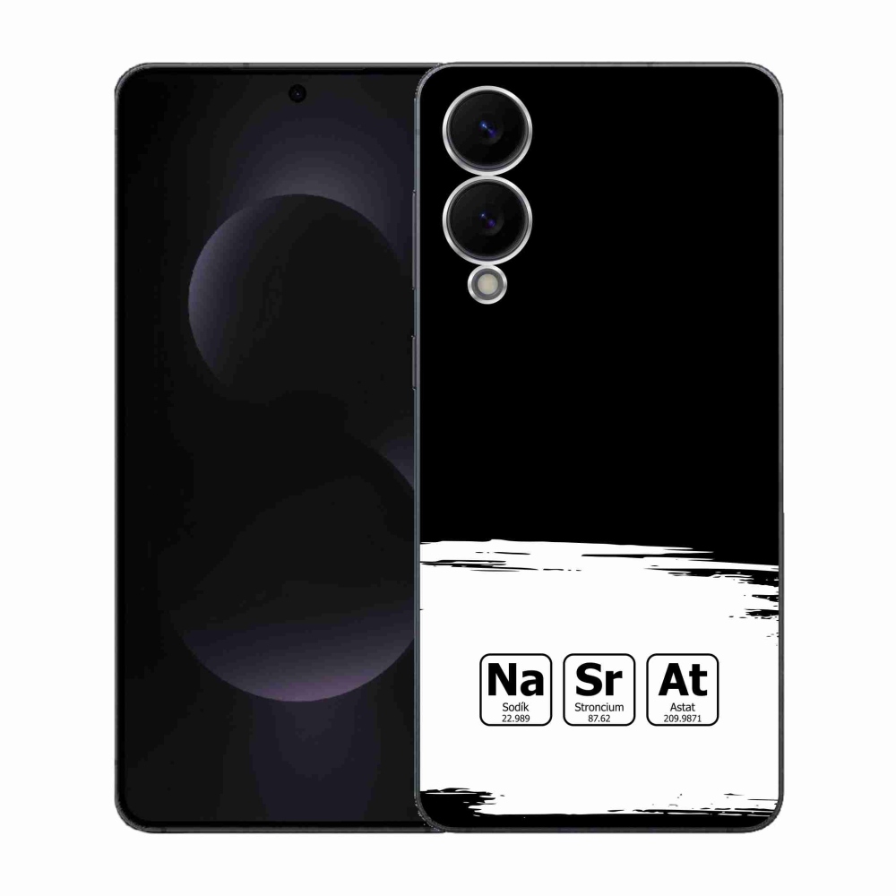 Gél borító mmCase Samsung Galaxy S25 Edge - kémiai elemek fehér és fekete háttérrel