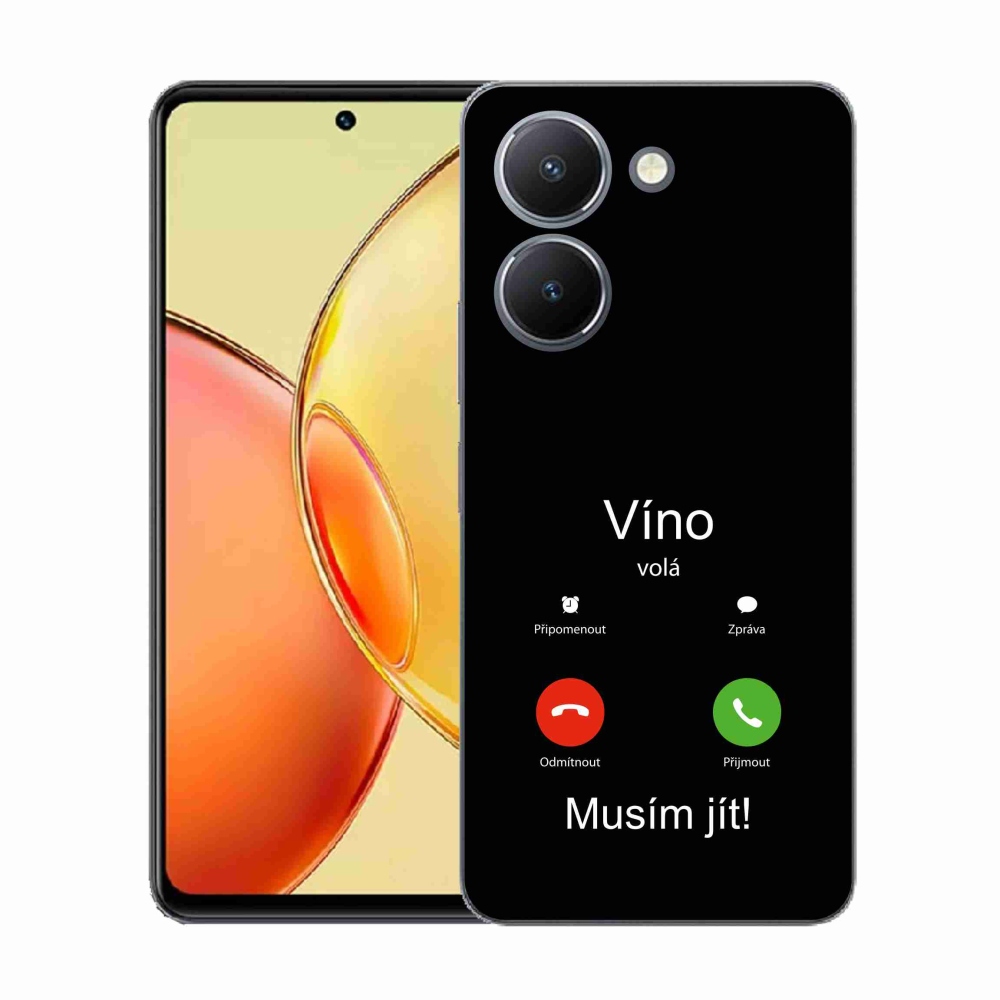 Gél borító mmCase a Vivo Y36-on - bor hívja fekete háttérrel