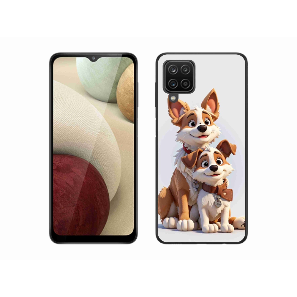 Gél borítás mmCase Samsung Galaxy A12 készülékhez - kutyák rajzolása