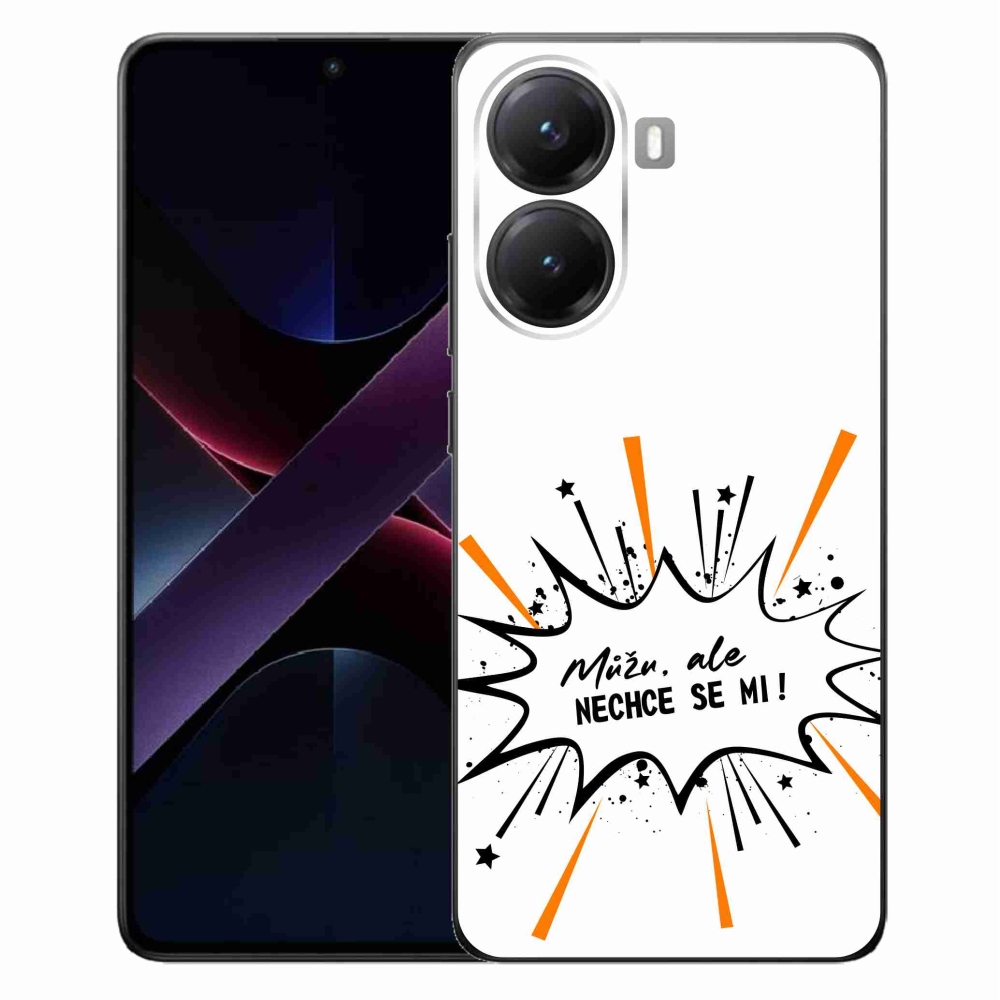 Gél borító mmCase a Xiaomi Poco X7 Pro 5G számára - vicces szöveg 11 fehér háttér