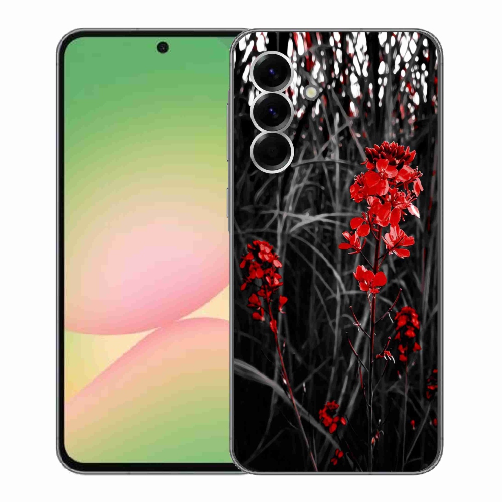 Gél borítás mmCase Samsung Galaxy A56 5G - piros növényhez