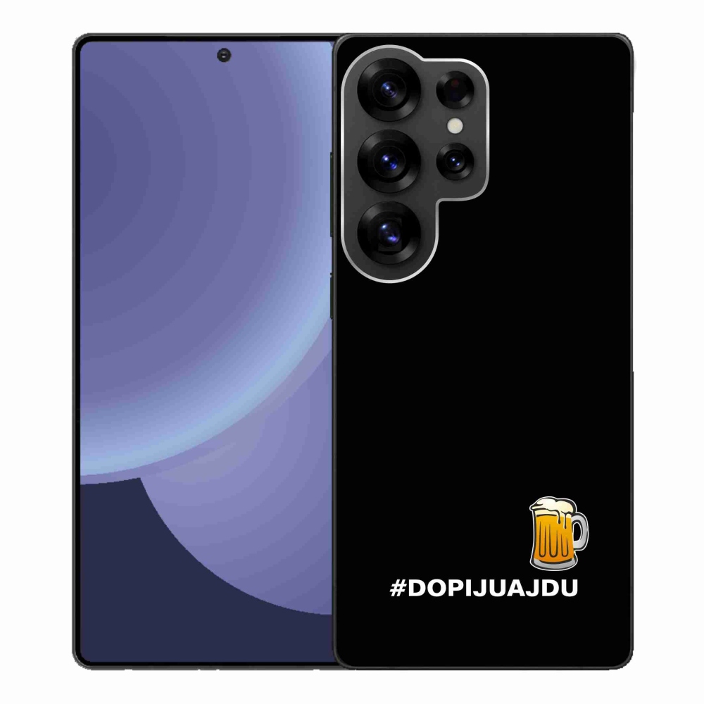 Gél borító mmCase Samsung Galaxy S25 Ultra - sör motívum 1 fekete háttér