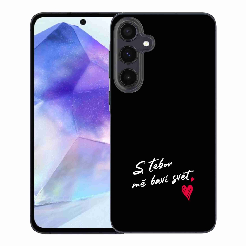 Gél borítás mmCase Samsung Galaxy A55 5G - text in love 1 fekete háttér
