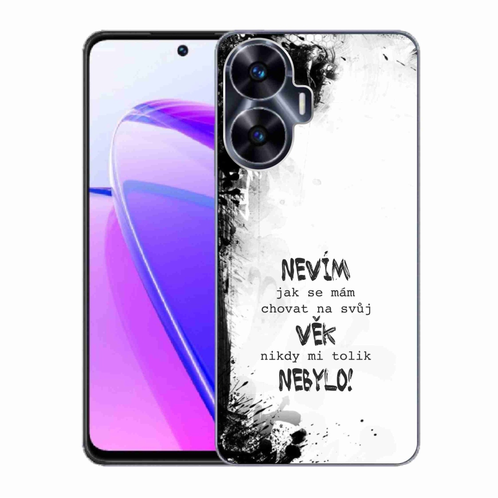 Gél borító mmCase a Realme C55 készülékhez - vicces szöveg 14 fehér háttér