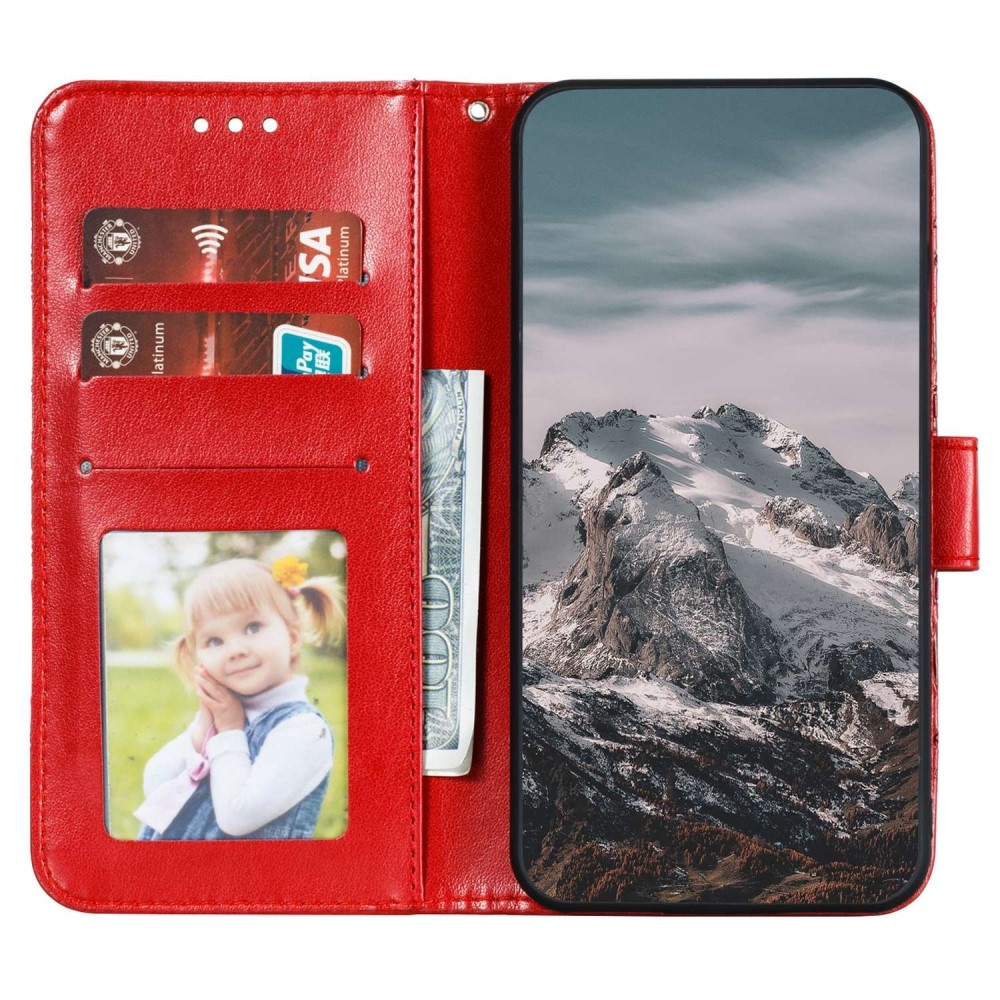 Mandala könyvtáska Honor 400 Lite-hoz - piros