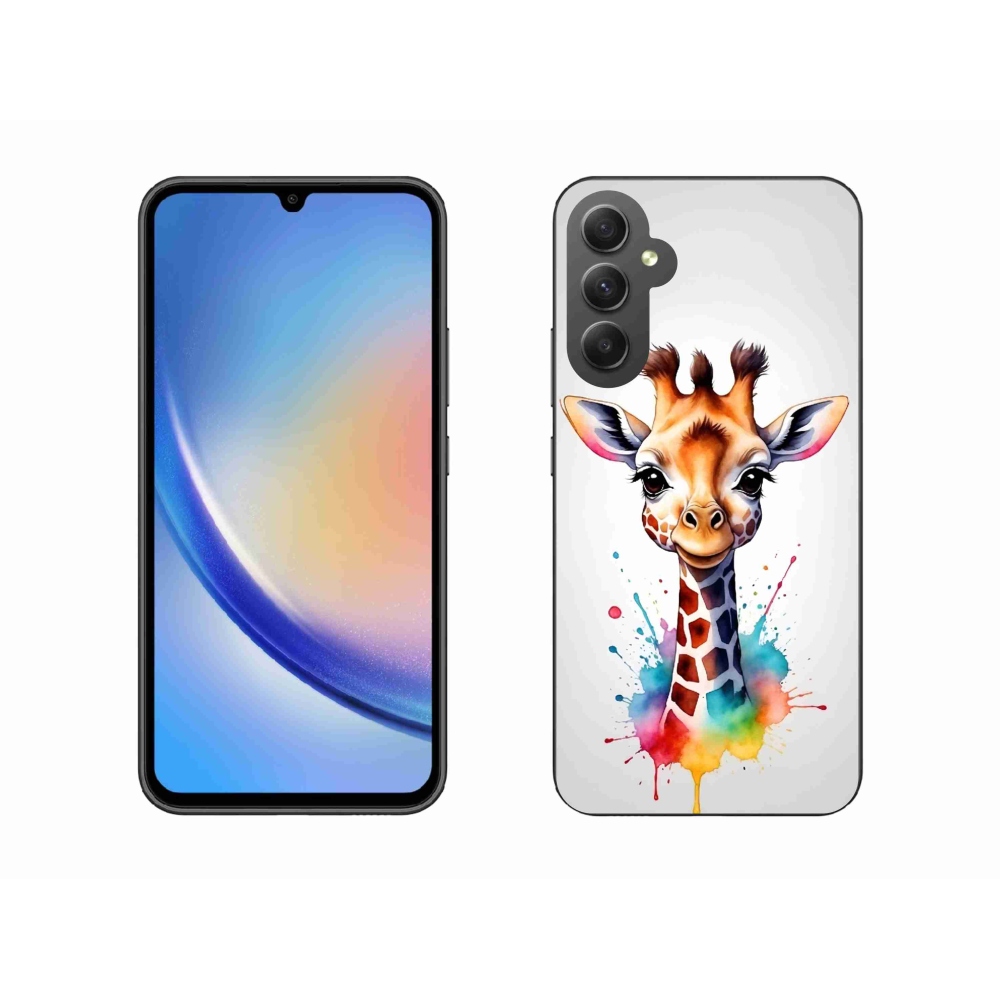 Gél védőhuzat mmCase Samsung Galaxy A34 5G - zsiráf 1