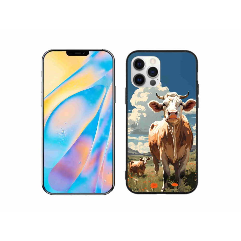 Zselés borítás mmCase iPhone 12 Pro készülékhez - tehenek a réten