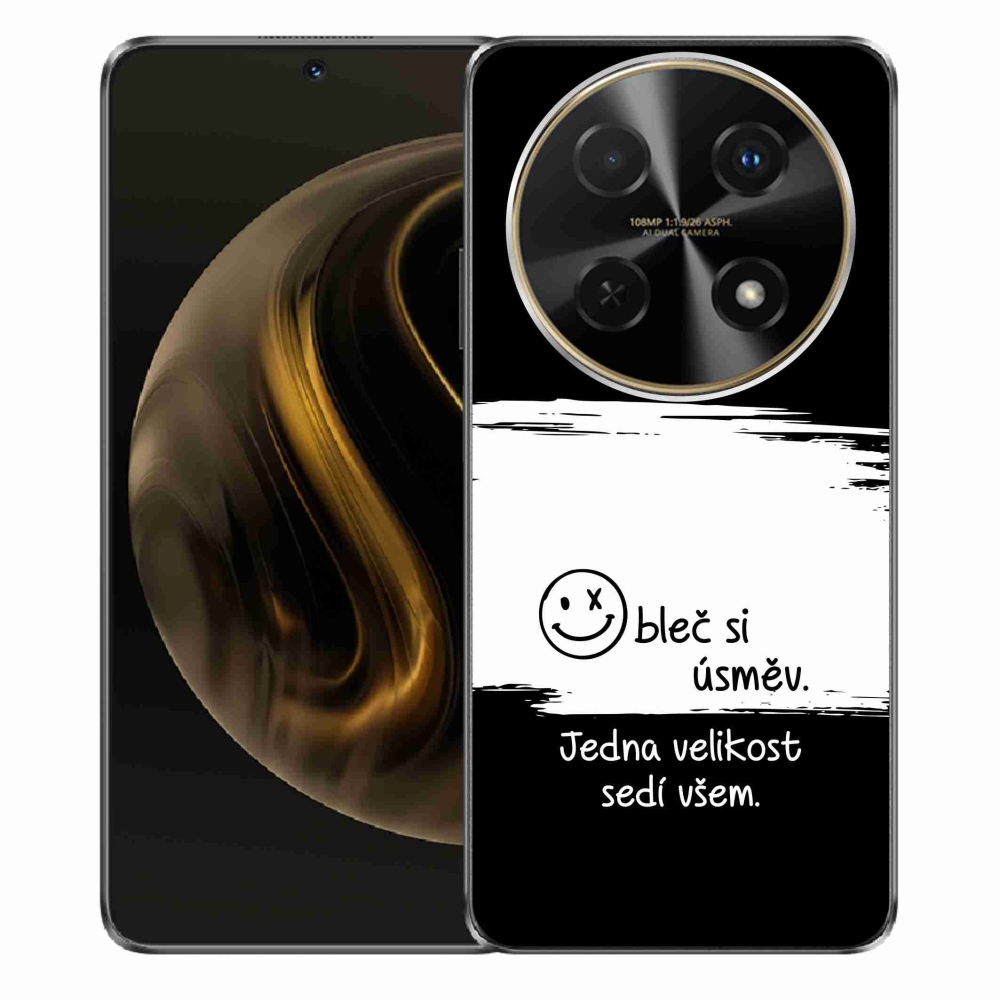 Gél borító mmCase a Huawei Nova 12i készülékhez - vicces szöveg 8 fehér és fekete háttérrel