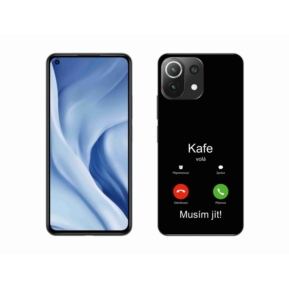 Gél borító mmCase a Xiaomi Mi 11 Lite 4G/5G készülékhez - kávé hívások fekete háttérrel