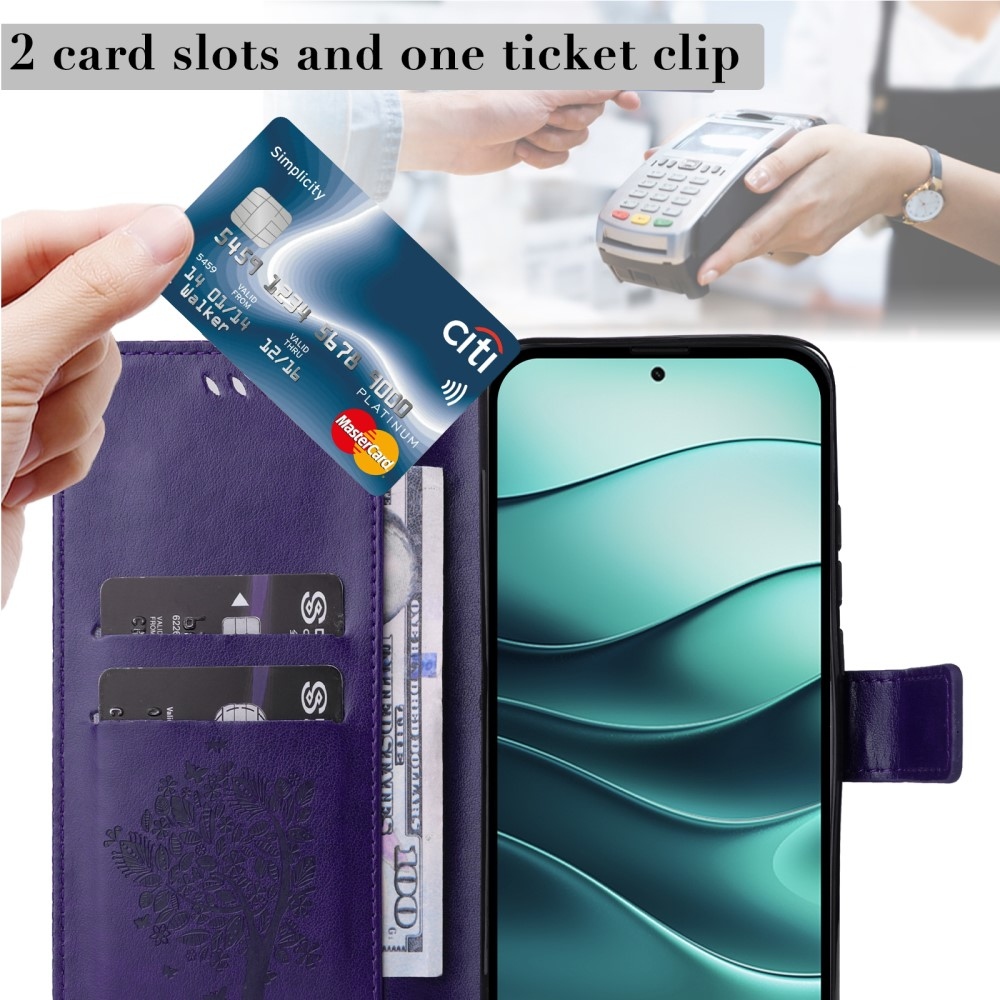 Fák könyve tok Xiaomi Redmi Note 14 5G - sötétlila