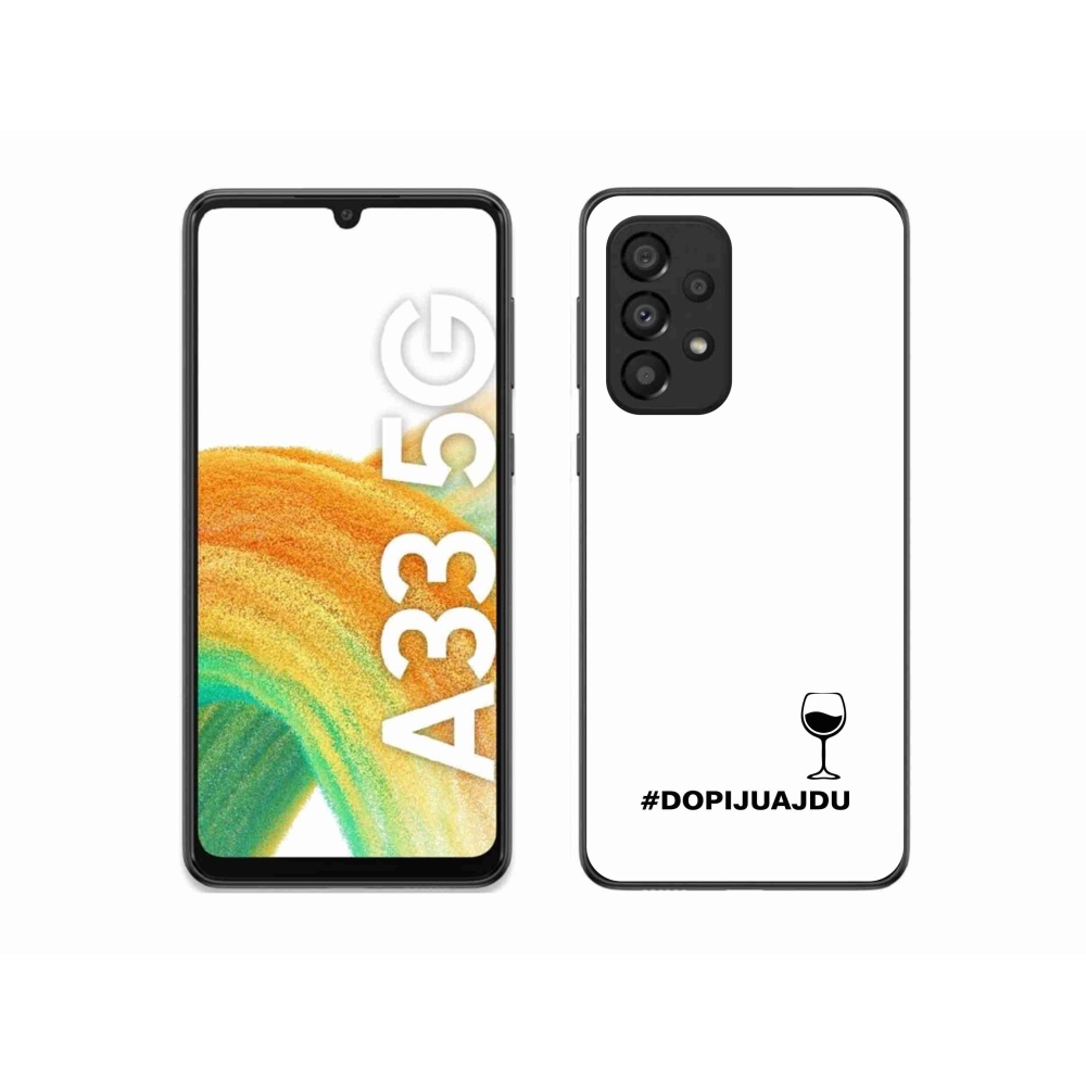 Gél borítás mmCase Samsung Galaxy A33 5G - bor motívum fehér háttérrel