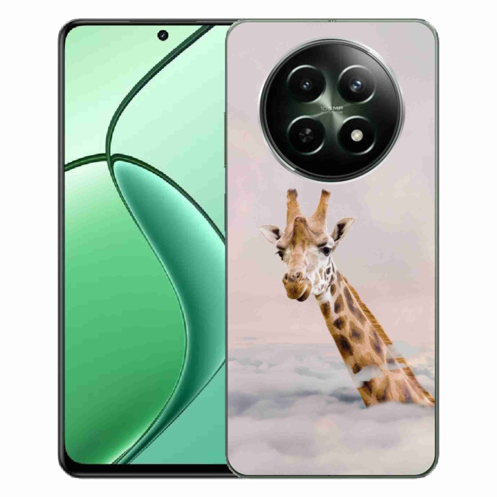 Gél borítás mmCase a Realme 12 5G/12x 5G készülékhez - zsiráf a felhőkben