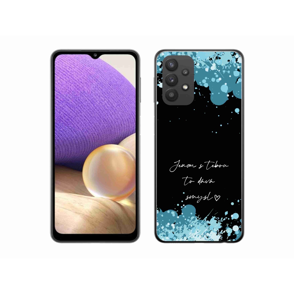 Gél borító mmCase Samsung Galaxy A32 5G - szerelmes szöveg fekete háttérrel