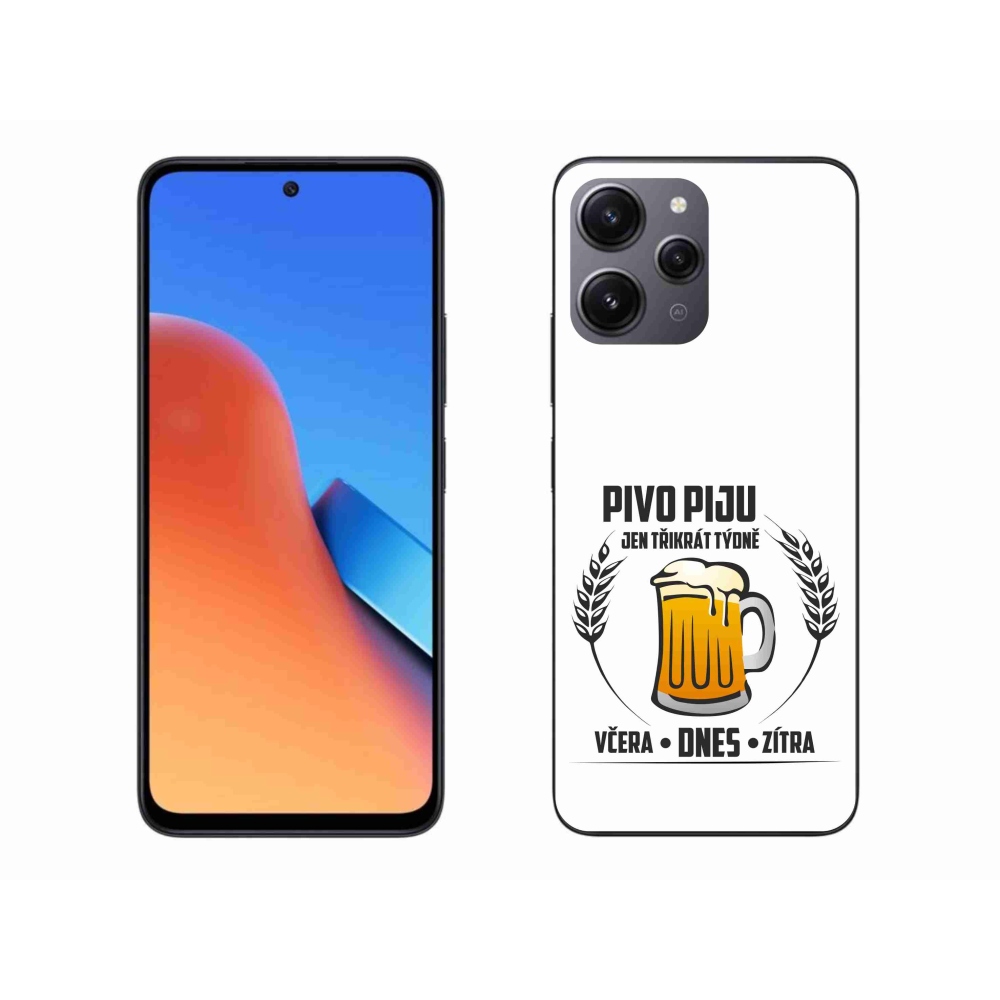 Gél borítás mmCase a Xiaomi Redmi 12-hez - sör motívum fehér háttérrel