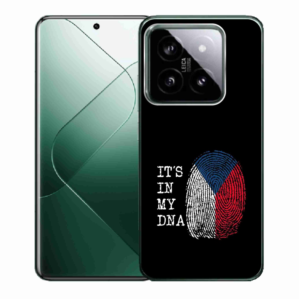 Gél borító mmCase a Xiaomi 14 - zászló ujjlenyomat fekete háttérrel