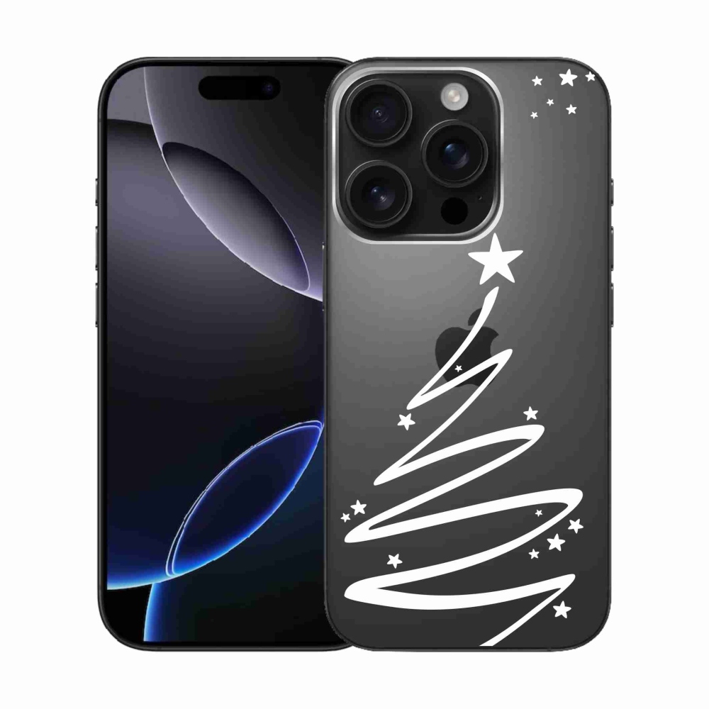 Zselés borítás mmCase iPhone 16 Pro készülékhez - fehér fa átlátszó háttéren