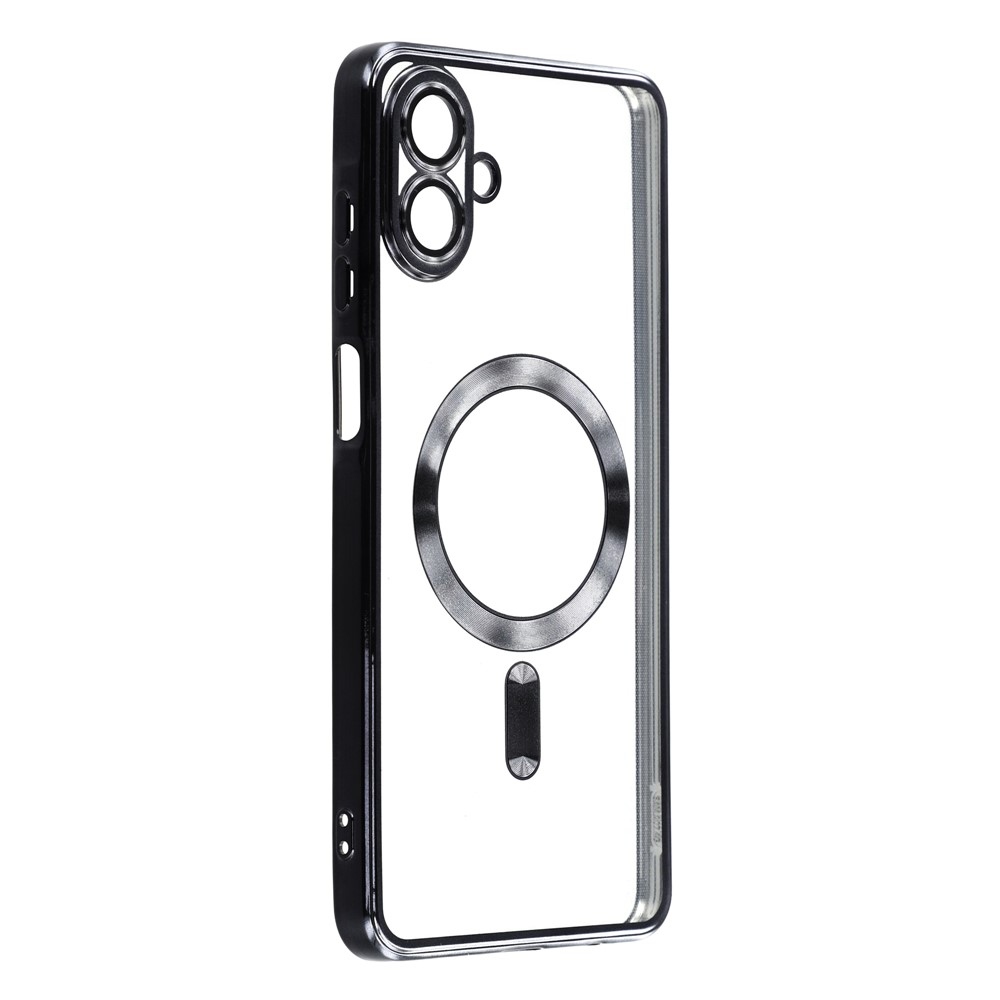 Átlátszó tok kameravédelemmel és MagSafe támogatással Samsung Galaxy A07 4G készülékhez - fekete