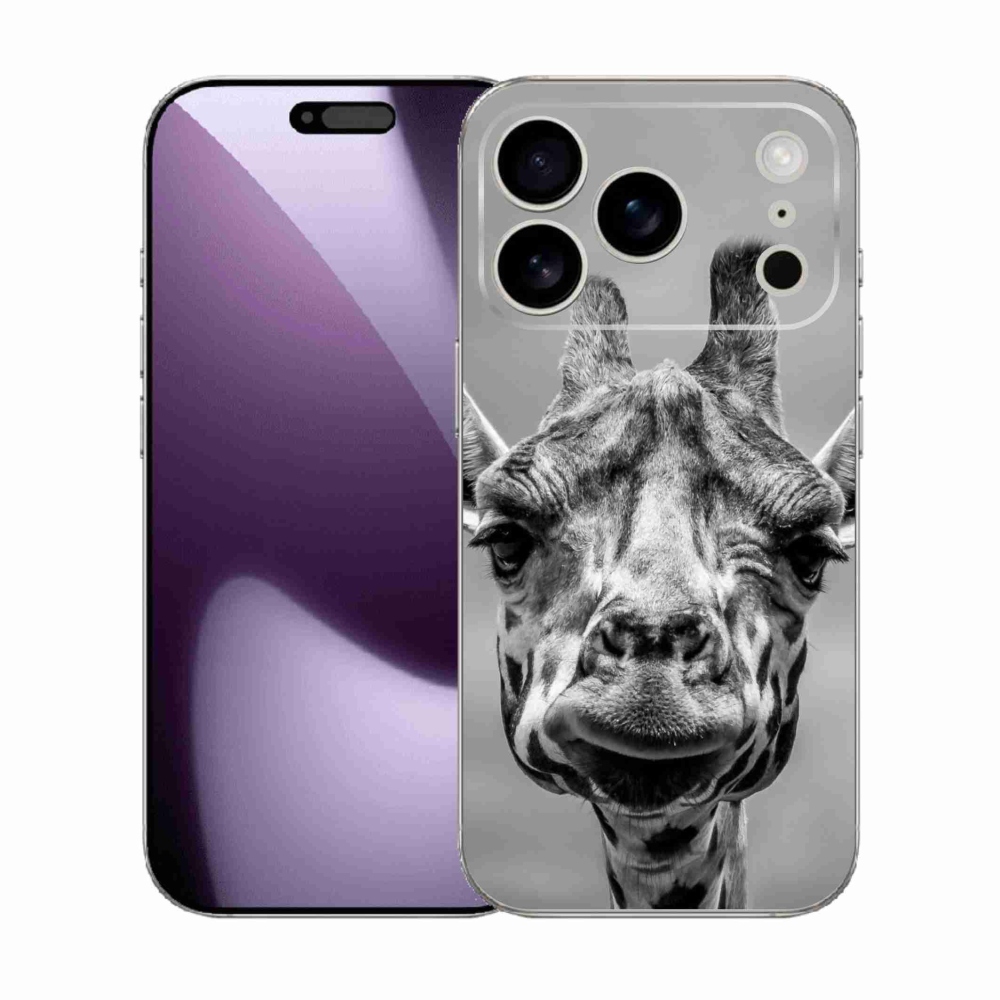 Zselés borítás mmCase iPhone 17 Pro készülékhez - fekete-fehér zsiráf