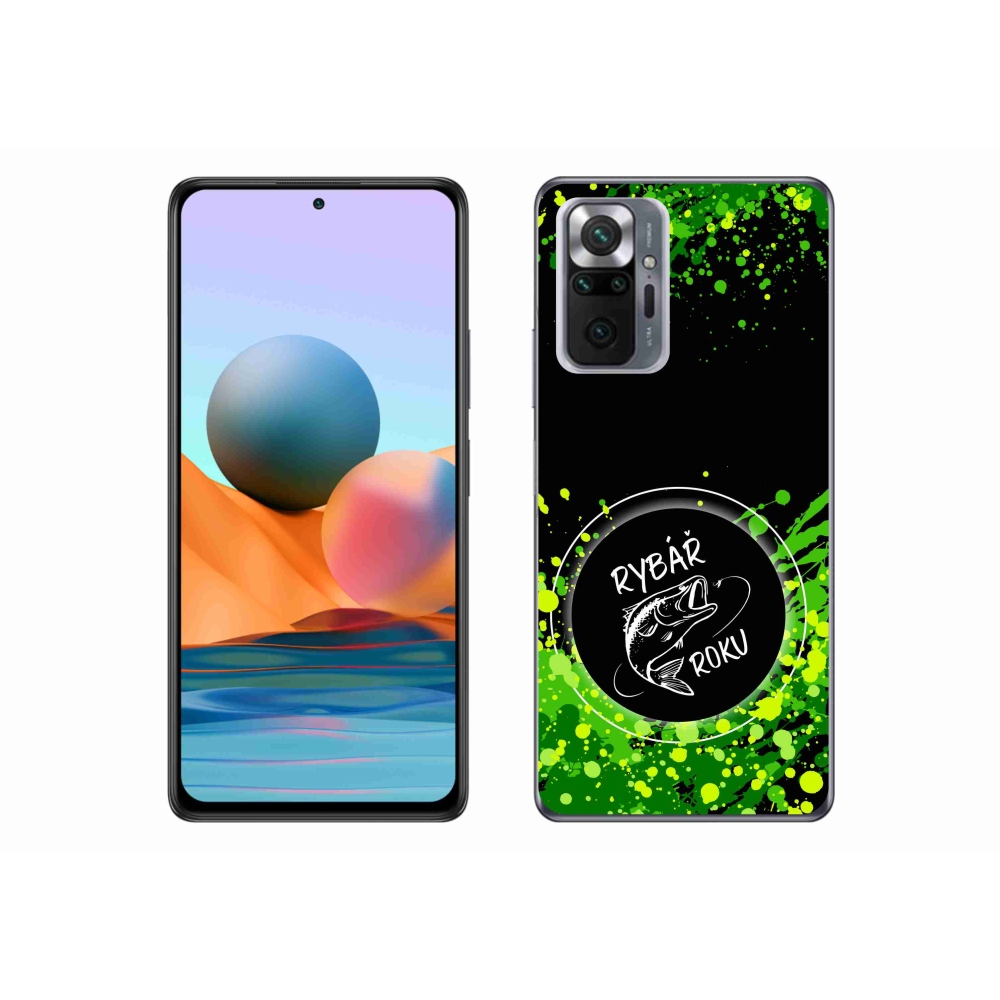 Gél borítás mmCase a Xiaomi Redmi Note 10 Pro számára - az év halászának fekete háttere