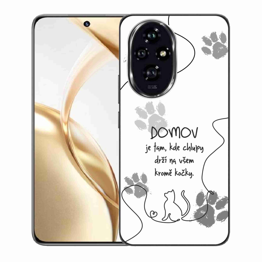 Zselés borító mmCase a Honor 200 5G készülékhez - macska motívum fehér háttérrel