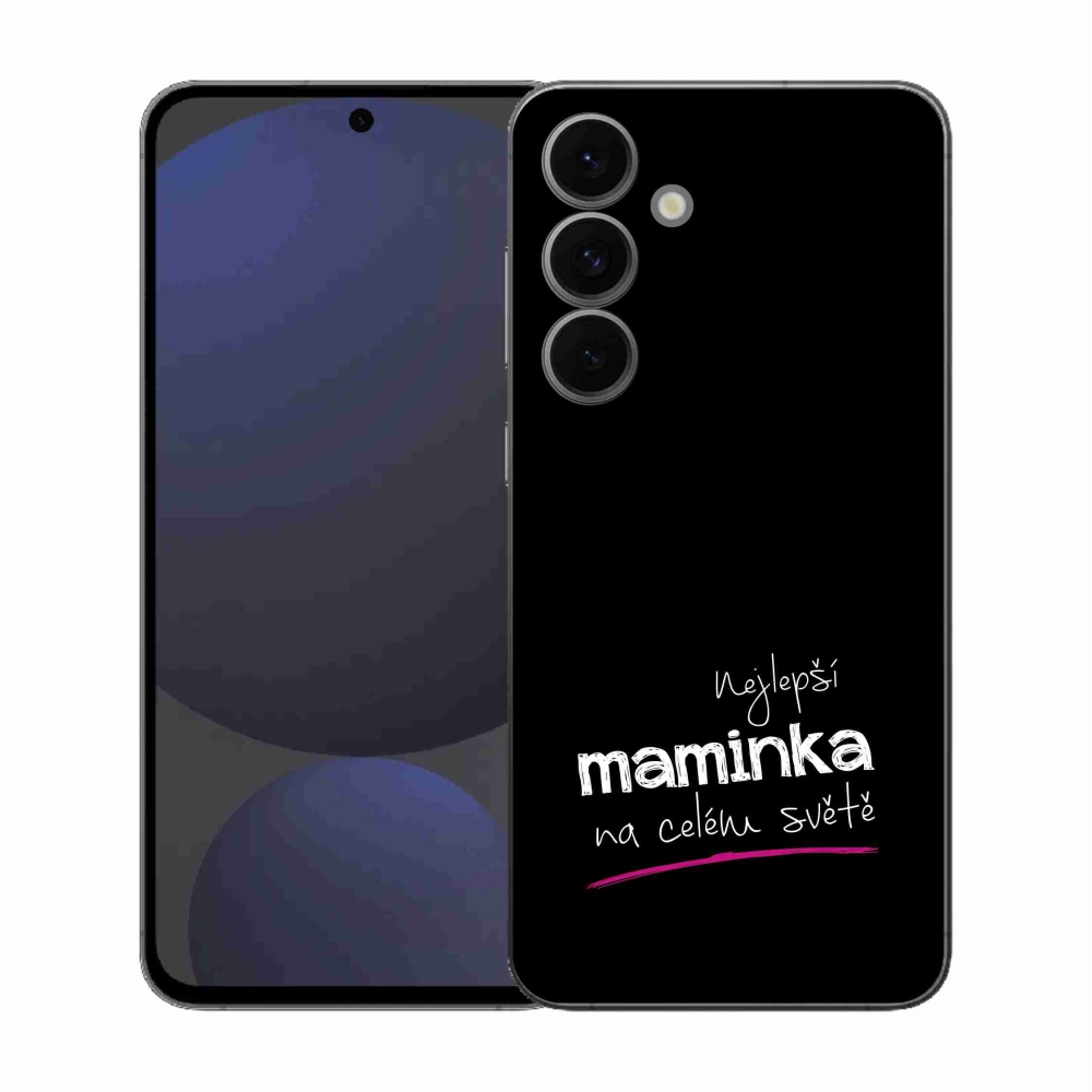 Gél borító mmCase Samsung Galaxy S25 FE - legjobb anya 4 fekete háttérrel