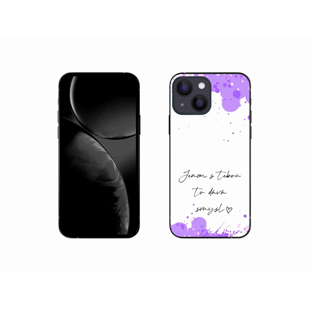 Gél borító mmCase iPhone 13 mini 5.4 - szerelem szöveg fehér háttérrel