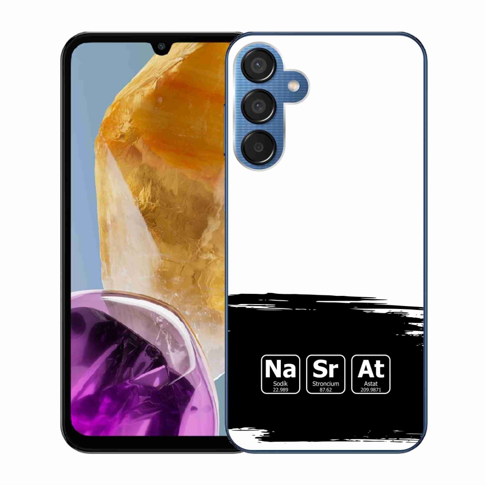 Gél borító mmCase Samsung Galaxy M15 5G - kémiai elemek fekete és fehér háttérrel