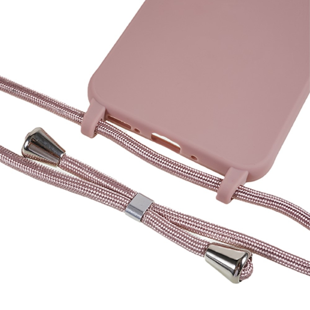 Zsinórral ellátott zselés táska Samsung Galaxy A36 5G - sötét rózsaszínű