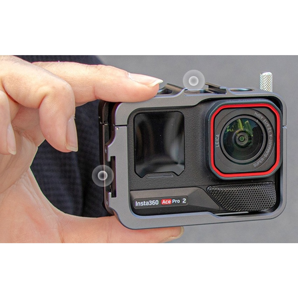 Alumínium védőkeret két tartozéktartóval Insta360 Ace Pro 2, Ace Pro és Ace készülékekhez