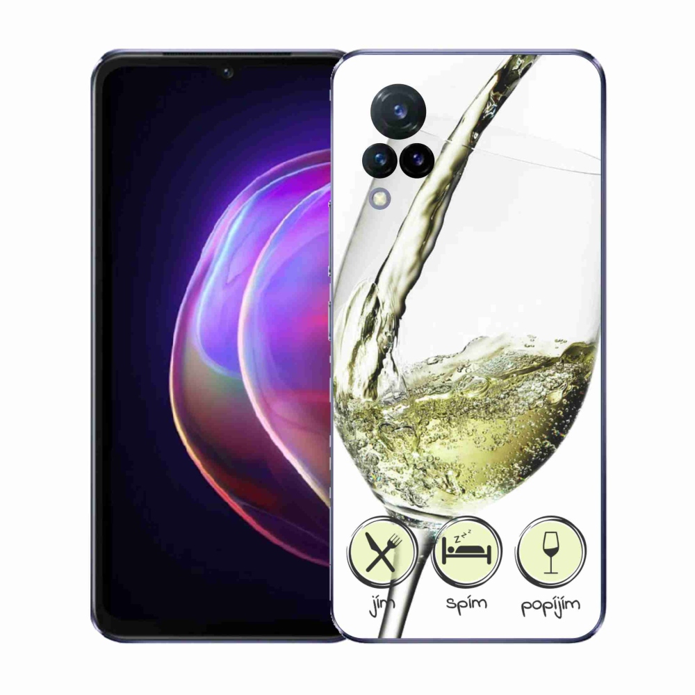 Gél borítás mmCase a Vivo V21 4G/5G készülékre - borospohár fehér