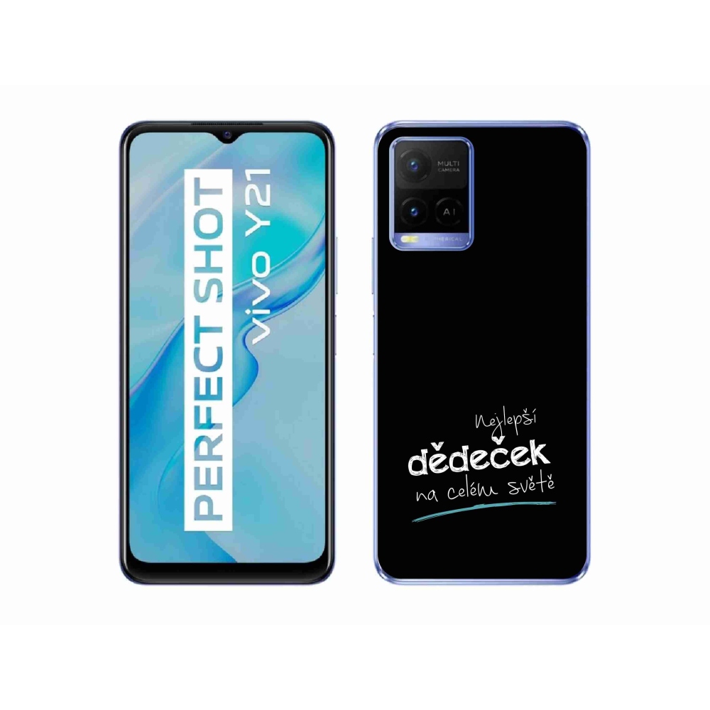 Gél borítás mmCase a Vivo Y21/Y21s/Y33s készülékre - legjobb nagypapa 3 fekete háttérrel
