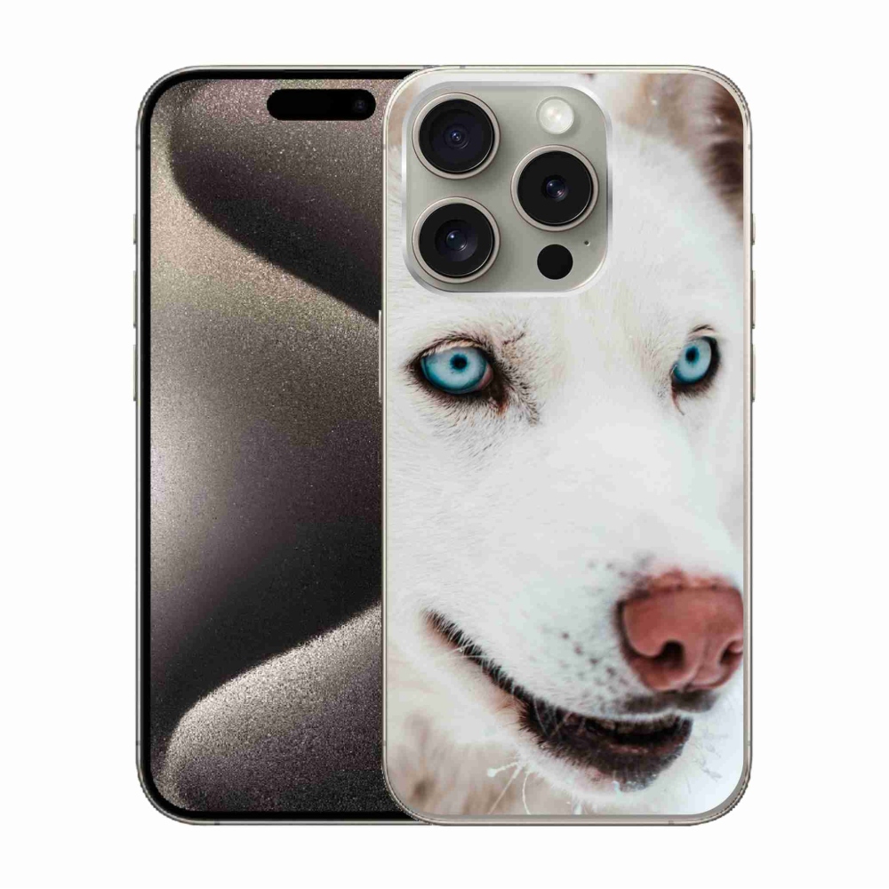 Gél tok mmCase iPhone 15 Pro készülékhez - kutyaszemmel nézet