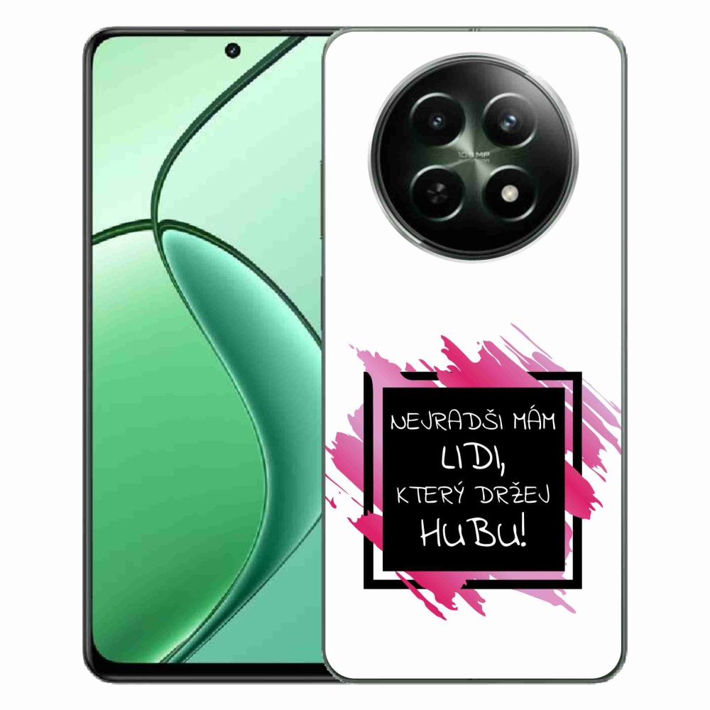 Gél borító mmCase a Realme 12 5G/12x 5G készülékhez - vicces szöveg 7 fekete-fehér háttérrel