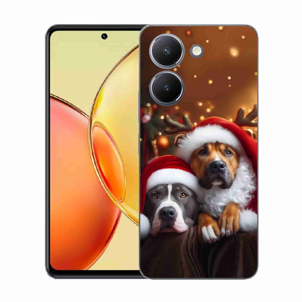 Gél borító mmCase a Vivo Y36-hoz - Karácsonyi kutyák