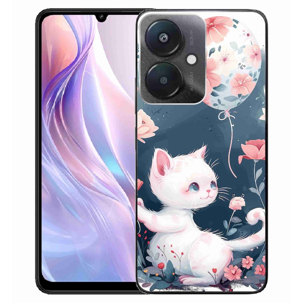 Gél borító mmCase a Xiaomi Redmi 13C 5G-hez - cica lufival