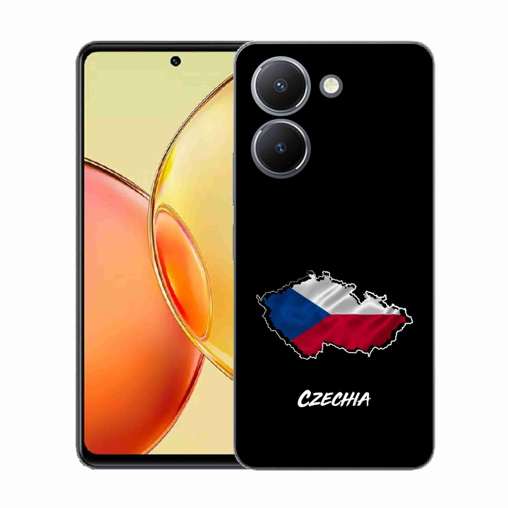 Gél borító mmCase a Vivo Y36-hoz - Csehország fekete háttérrel