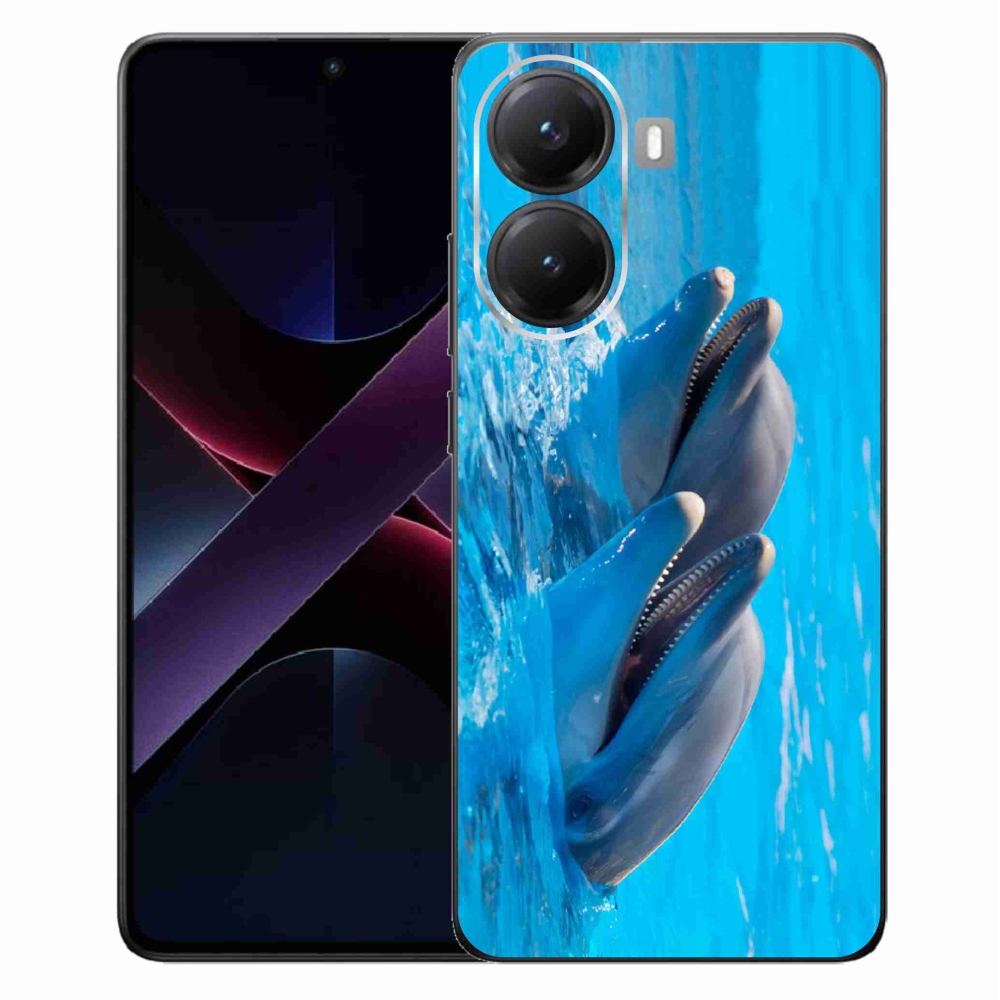 Gél borítás mmCase a Xiaomi Poco X7 Pro 5G számára - delfinek