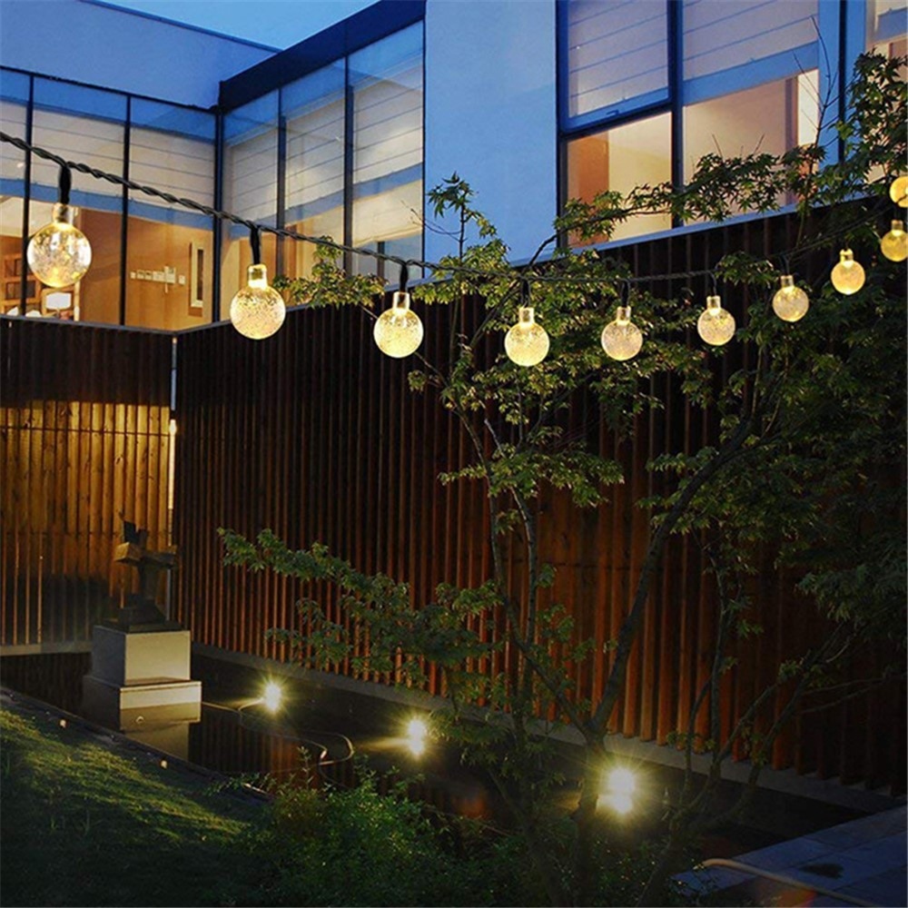 Kerti napelemes lámpa dekoráció kristályhatással 12 m 100 LED - sárga fény