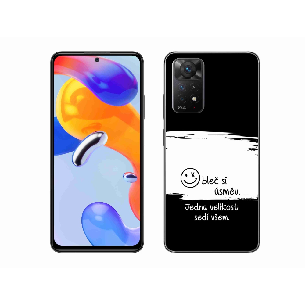 Gél borító mmCase a Xiaomi Redmi Note 11 Pro 4G/5G-hez - vicces szöveg 8 fekete és fehér háttérrel