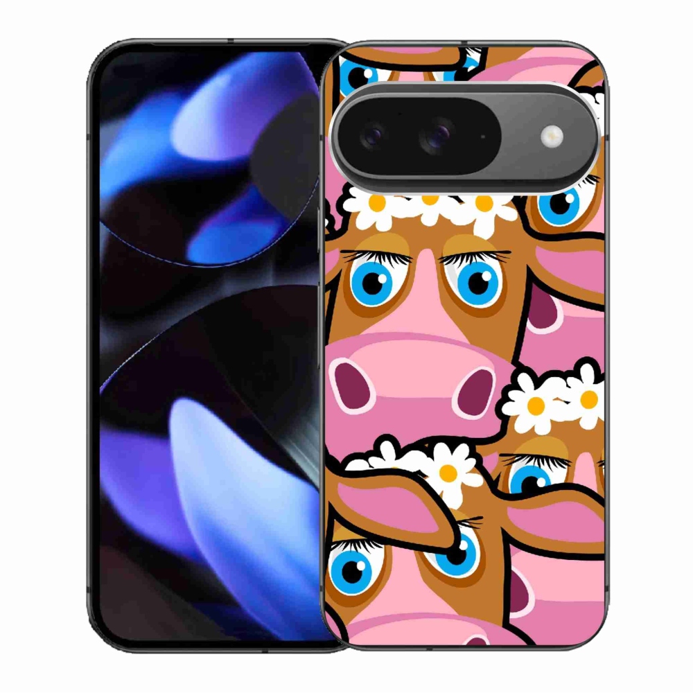 Gél borítás mmCase a Google Pixel 9/9 Pro számára - rajzfilmtehenek