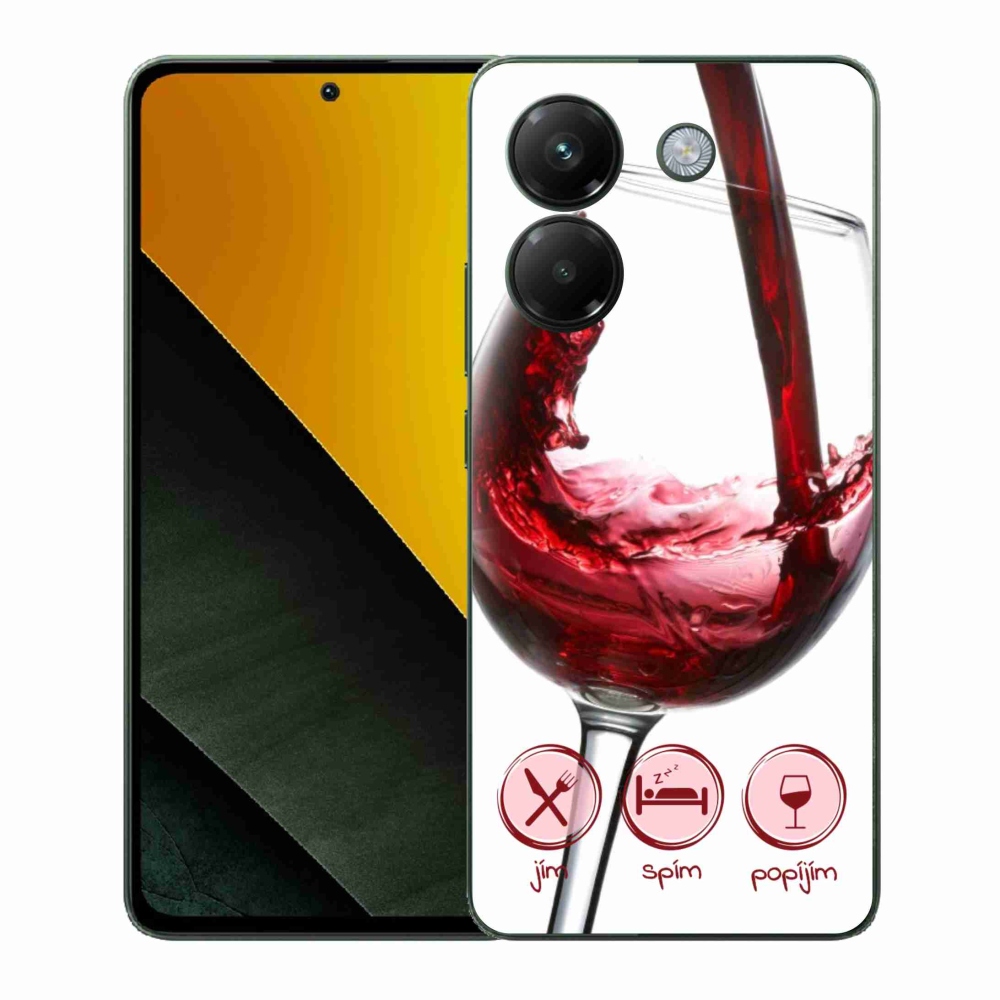 Gél borítás mmCase a Xiaomi Poco M7 Pro 5G számára - borospohár piros