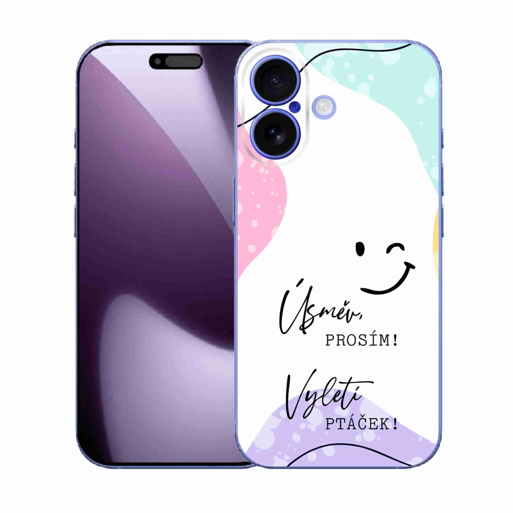 Gél borító mmCase iPhone 17 készülékhez - vicces szöveg 4 fehér háttér